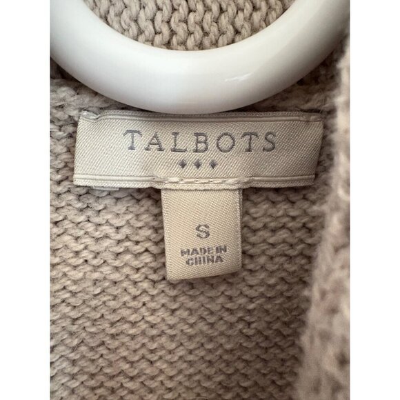 Talbots Wool Blend Open Front Sweater Vest with Cable Knit Details Size Small - Picture 4 of 11